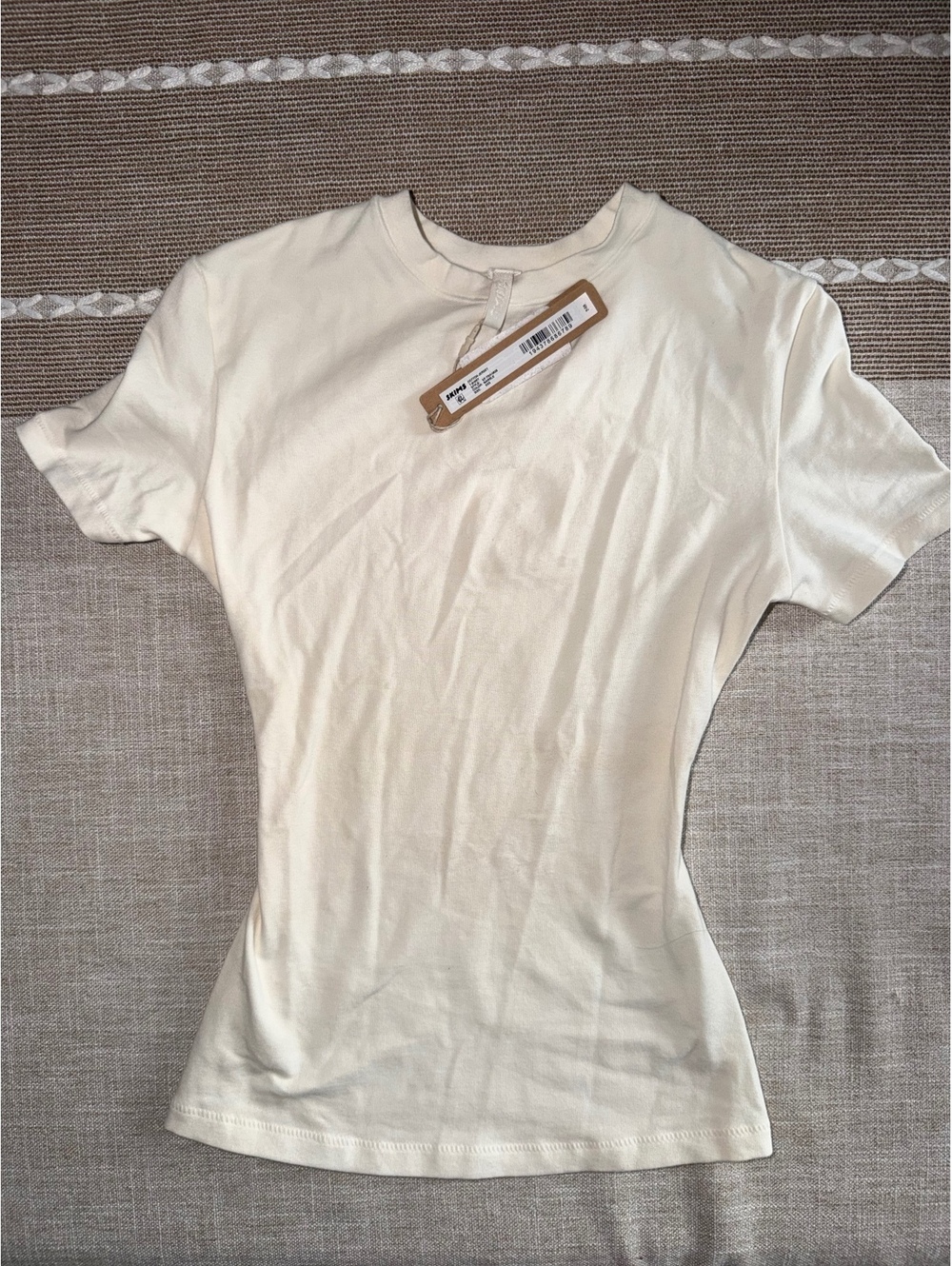 SKIMS Cotton Jersey T-Shirt in Marble, Size XXS - Picture 1 of 3
